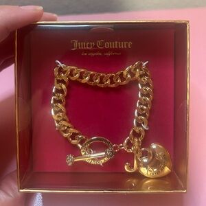 Juicy Couture Toggle Bracelet with Heart Charm Y2K New Gold Viral